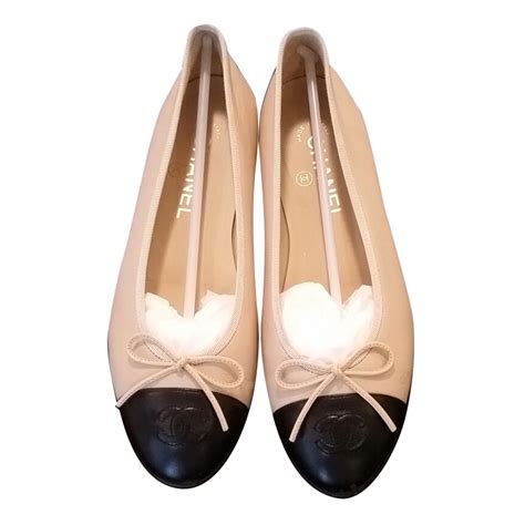 chanel 2 tone ballet flats|chanel ballet flats size 42.